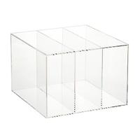 The Container Store 3-Compartment Luxe Acrylic Handbag Organizer Clear