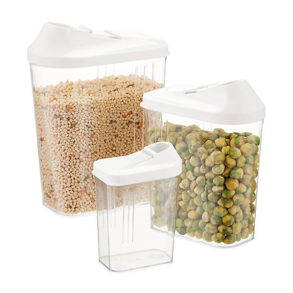 Airtight Food Storage Container Transparent Kitchen Cereal Storage Jars  with Measuring Cup Pouring Spout Cabinet Organizer Box