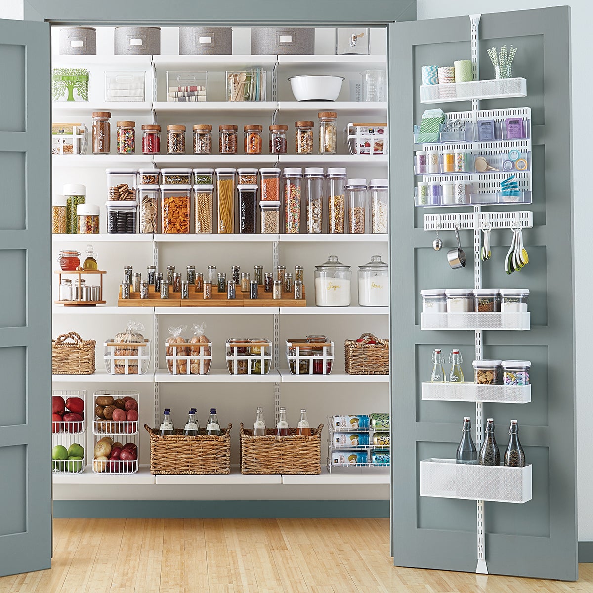 Elfa Utility White Mesh Pantry Door Wall Rack The Container Store