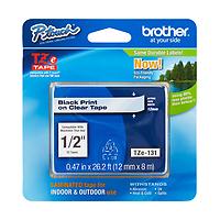 Brother 1/2" Labeling Tape Black on Clear