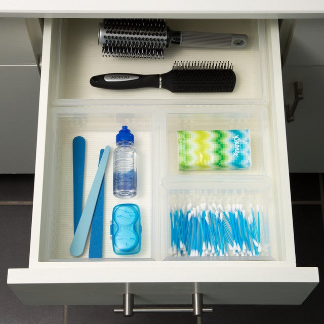 Clear Bathroom Stackable Drawer Organizers Starter Kit