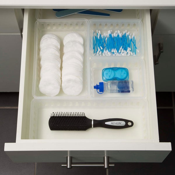 Clear Bathroom Stackable Drawer Organizers Starter Kit