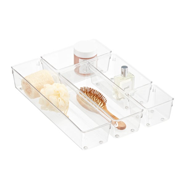 Interdesign 7-Inch Med Plus Linus Organizer, Transparent