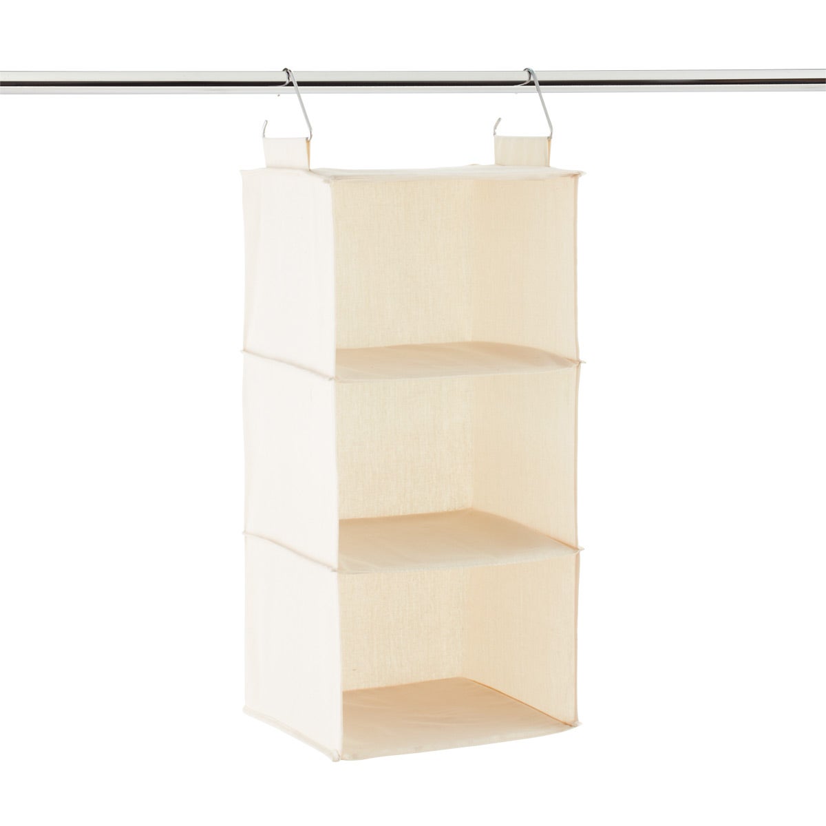 The Container Store 3-Compartment Hanging Closet Organizer Natural, 12 x 12 x 29 H