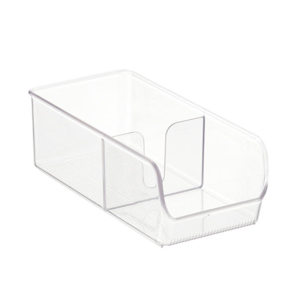 InterDesign Stackable Kitchen Storage Organizer Bins, Clear - 2 count