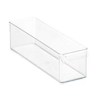 iDESIGN Narrow Deep Fridge Bins Tray Clear