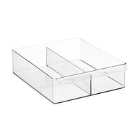 iDESIGN Divided Deep Fridge Bins Tray Clear