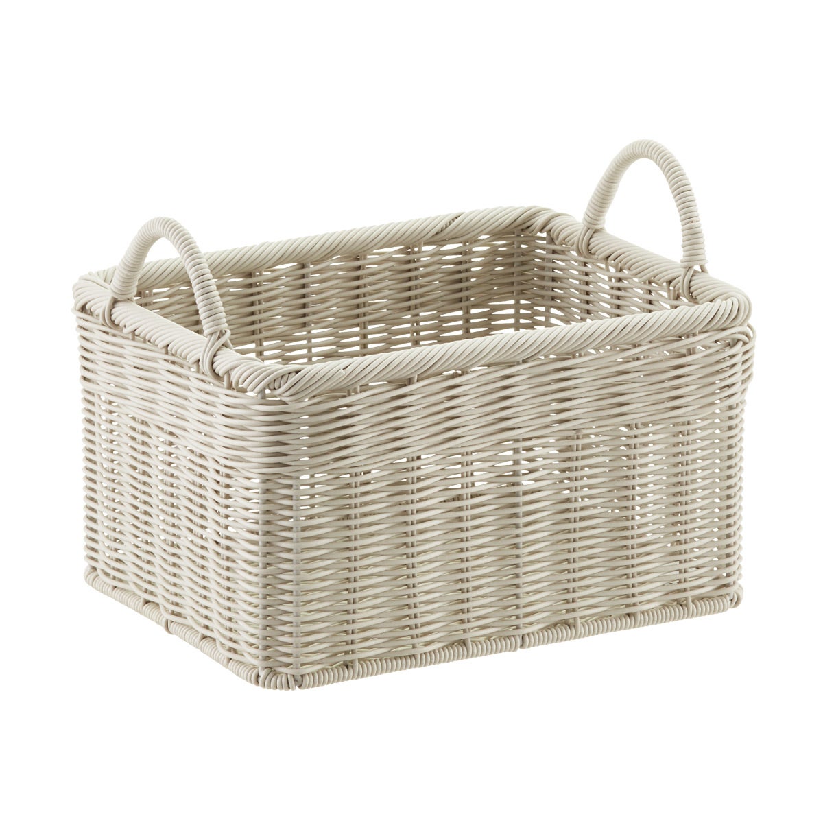 Stone Woven Plastic Storage Bins With Handles The Container