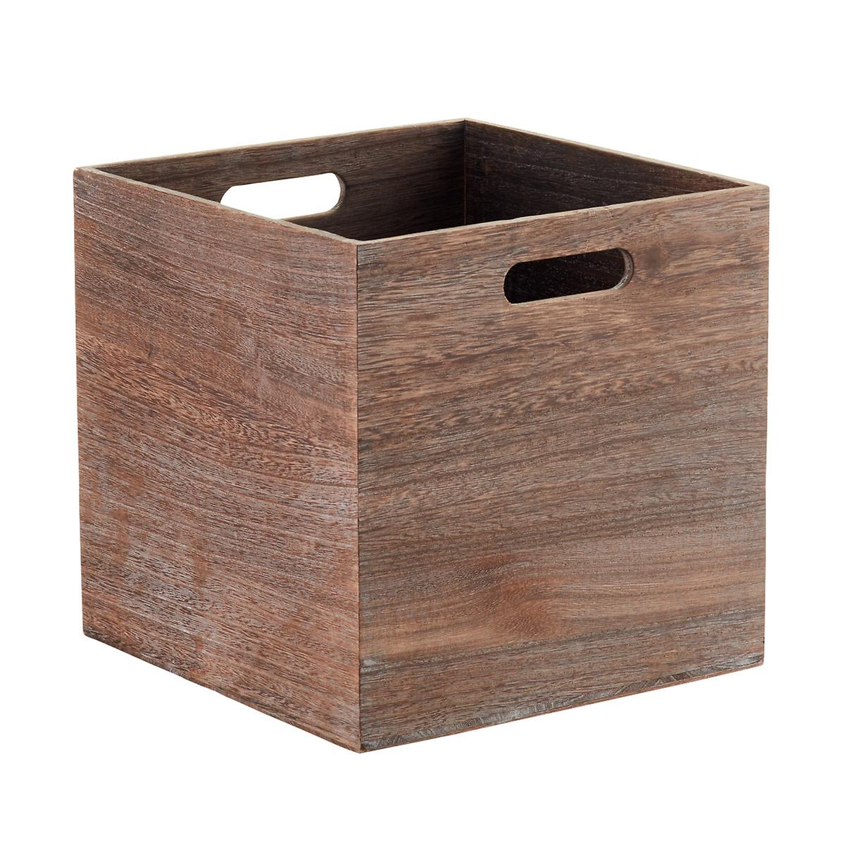 Feathergrain Wooden Storage Cubes With Handles The Container Store