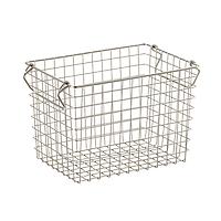 Tall Stacking Wire Basket Silver