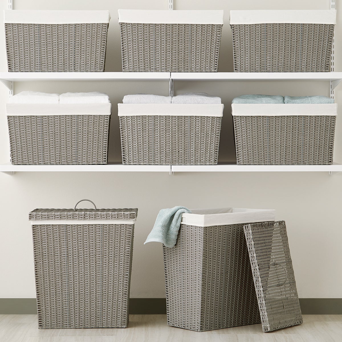 Grey Montauk Rectangular Hamper The Container