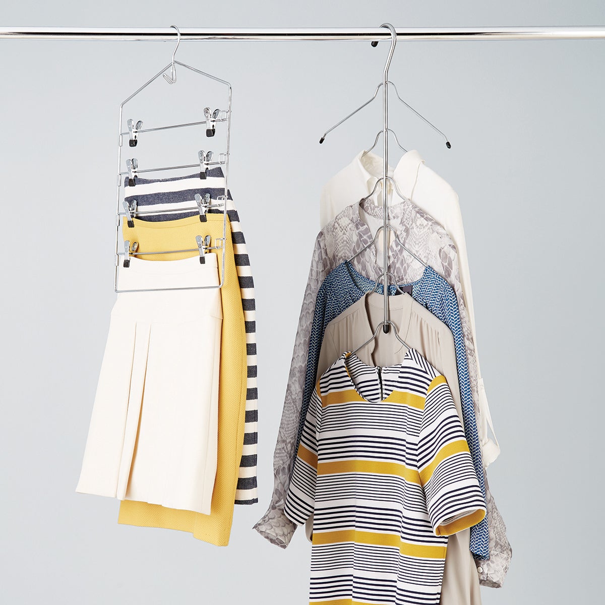 Chrome Metal 6 Tier Blouse Shirt Tree The Container Store