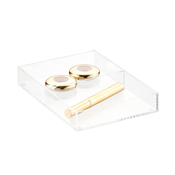 Luxe Acrylic Short 2-Section Divided Drawer Insert