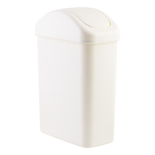 Lustroware 7 2 Gal White Swing Lid Trash Can The Container Store