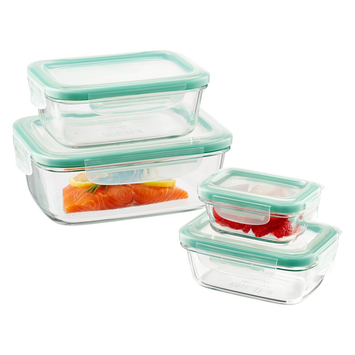 Oxo Good Grips 8 Piece Smart Seal Rectangular Glass Food Storage Set