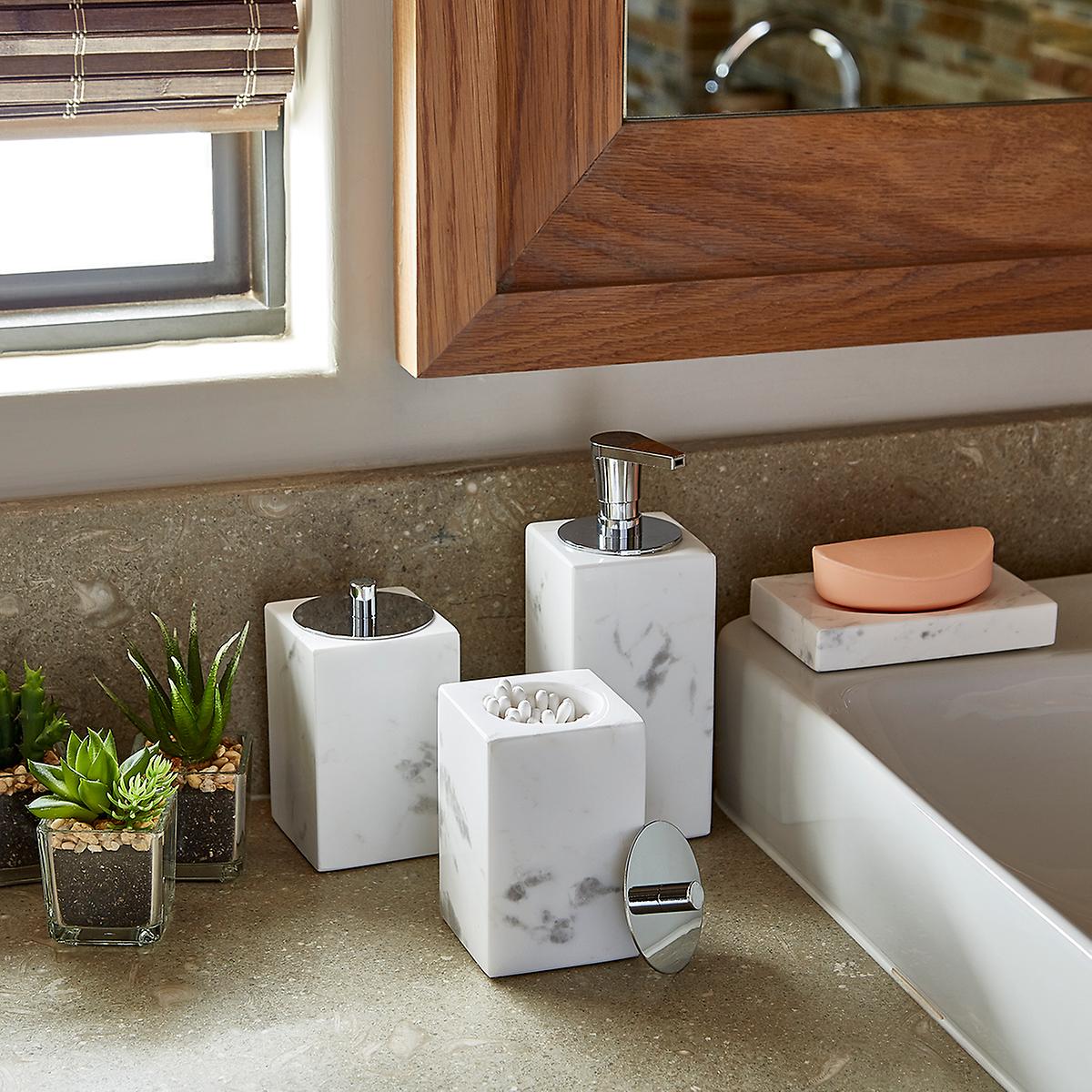 White Marble Countertop Bathroom Set The Container Store