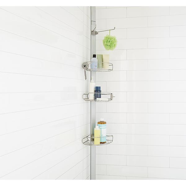 Shower Corner Pole Caddy Shelf Telescopic Bathroom Wall Storage Rack 4/5  Layers