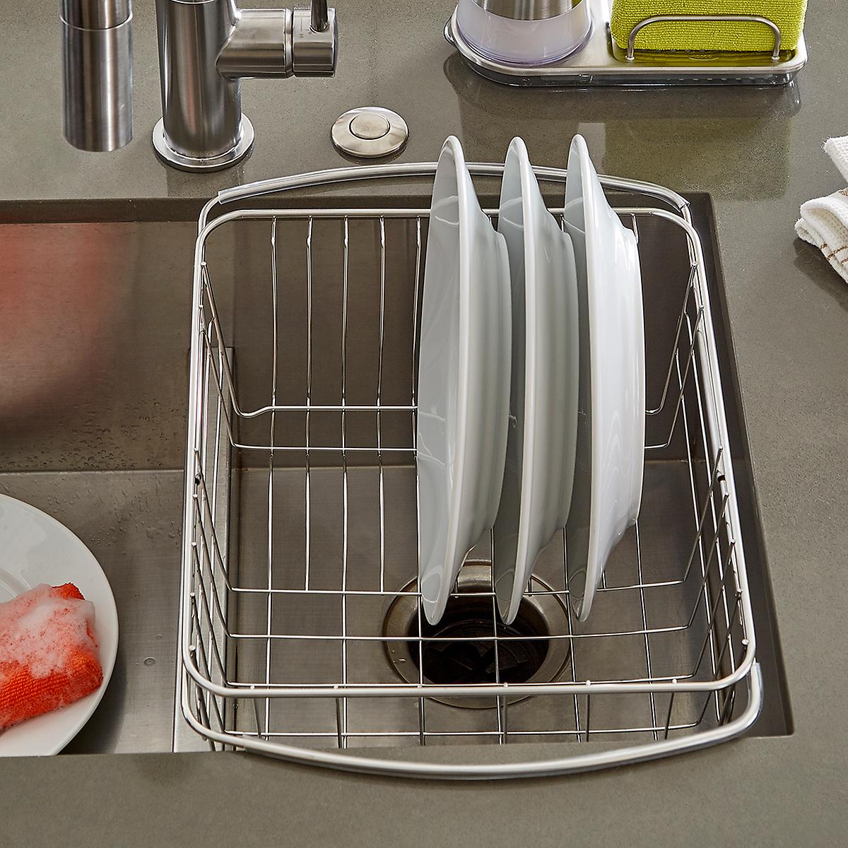 Stainless Steel In Sink Dish Drainer The Container Store