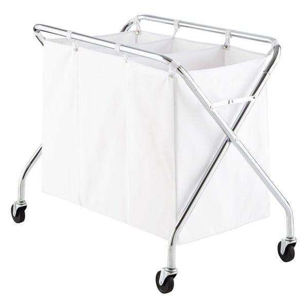 HeavyDuty 3Bin Rolling Laundry Sorter with Wheels The Container Store