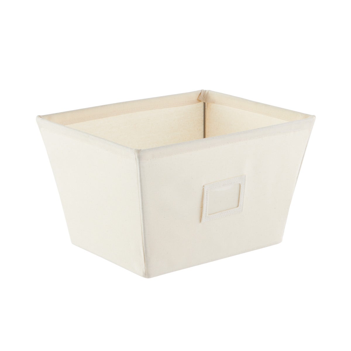 Natural Open Canvas Storage Bins 