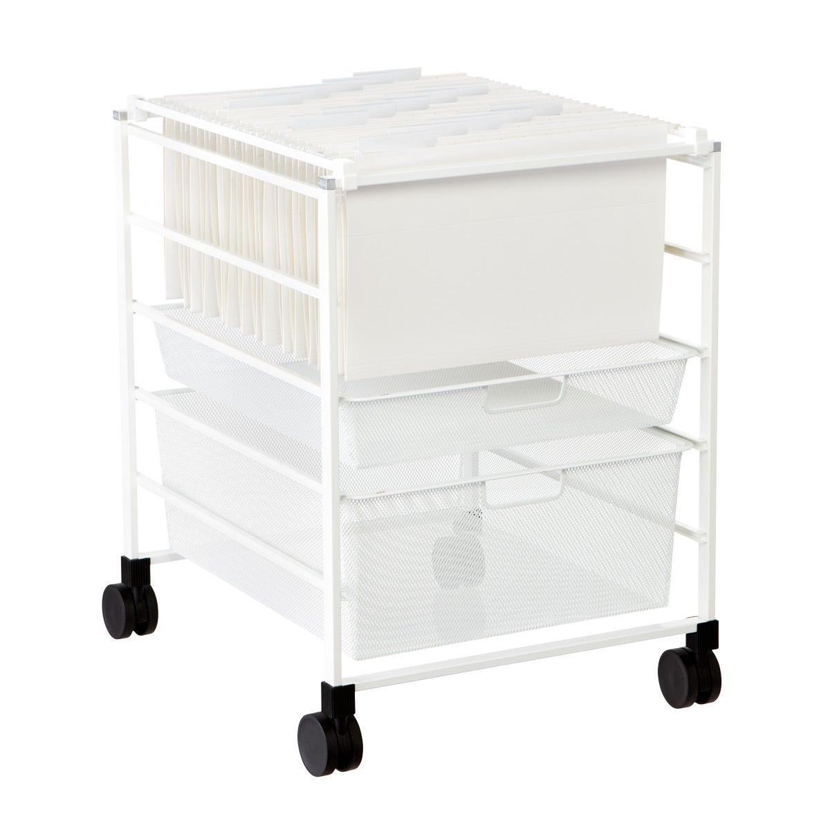 File Cart White Elfa Mesh File Carts The Container Store