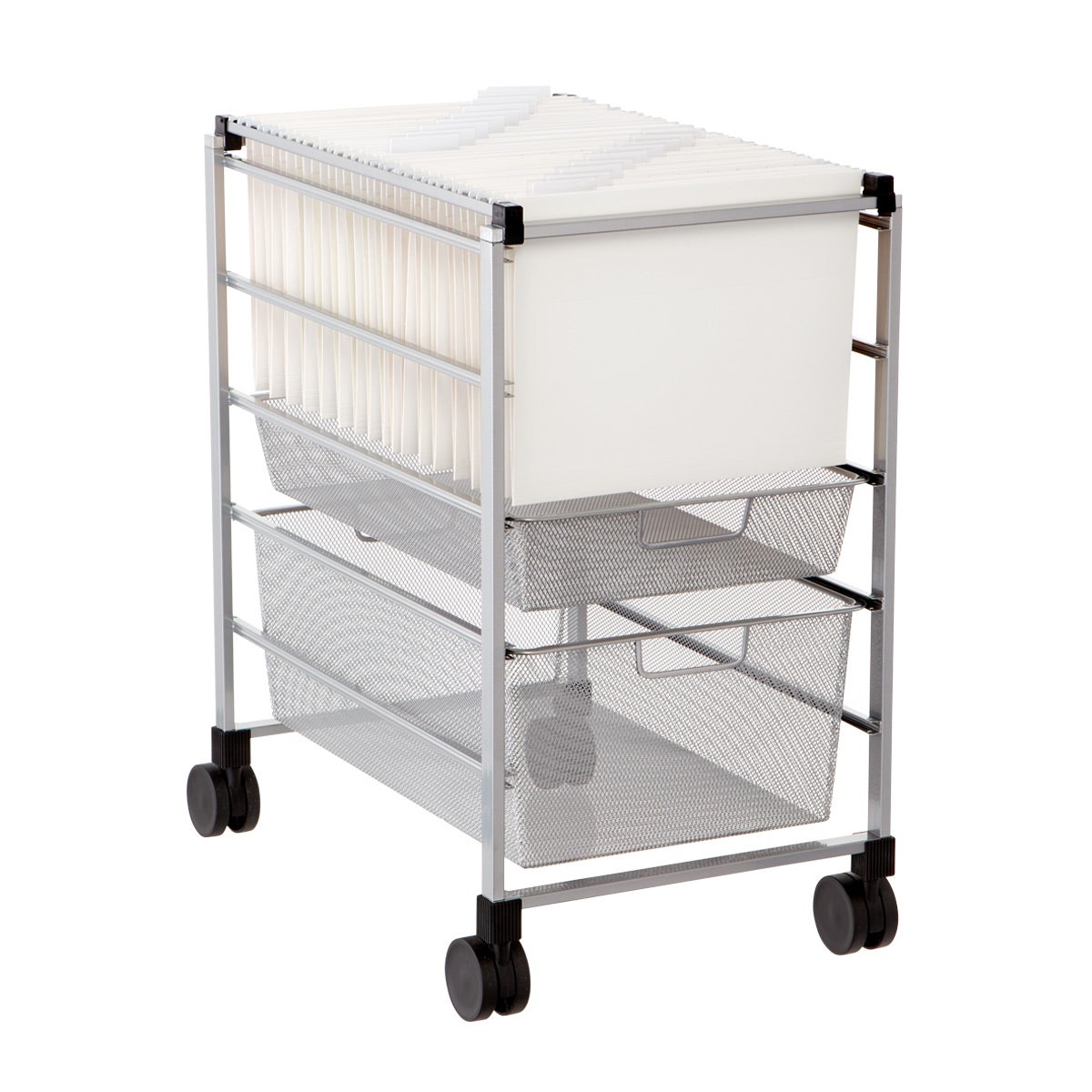 File Carts Platinum Elfa Mesh File Carts The Container Store