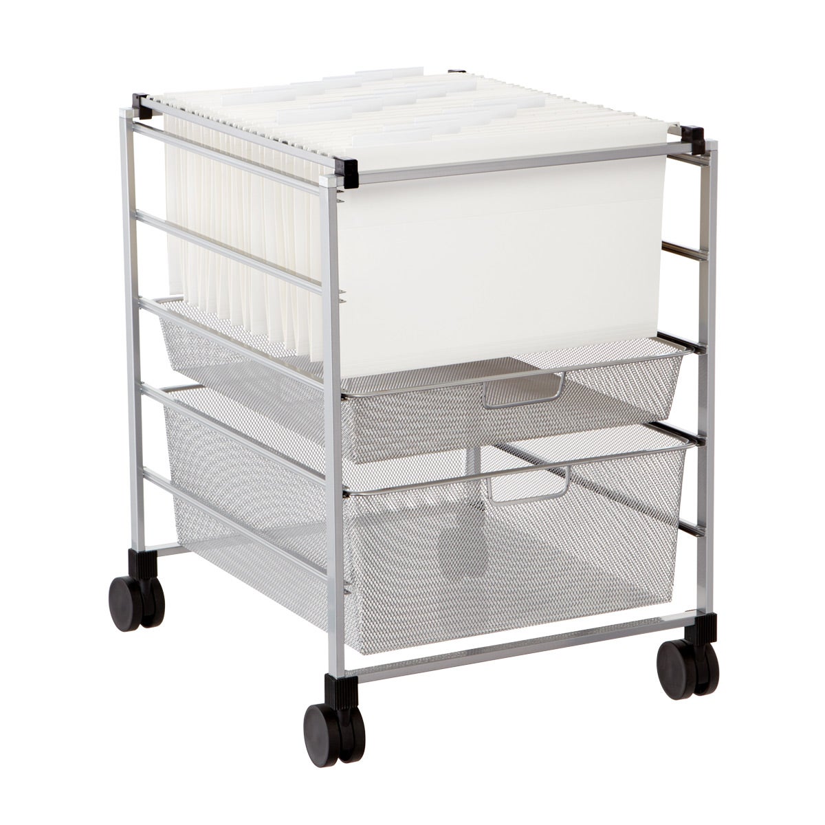 File Carts Platinum Elfa Mesh File Carts The Container Store