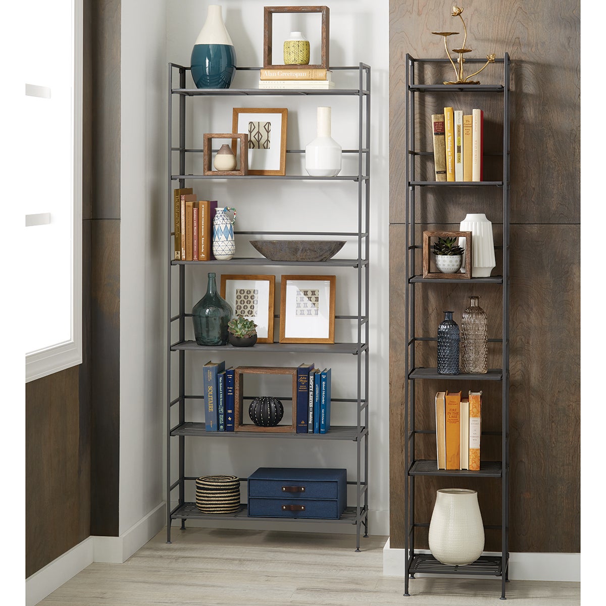 6Shelf Iron Folding Bookshelf The Container Store