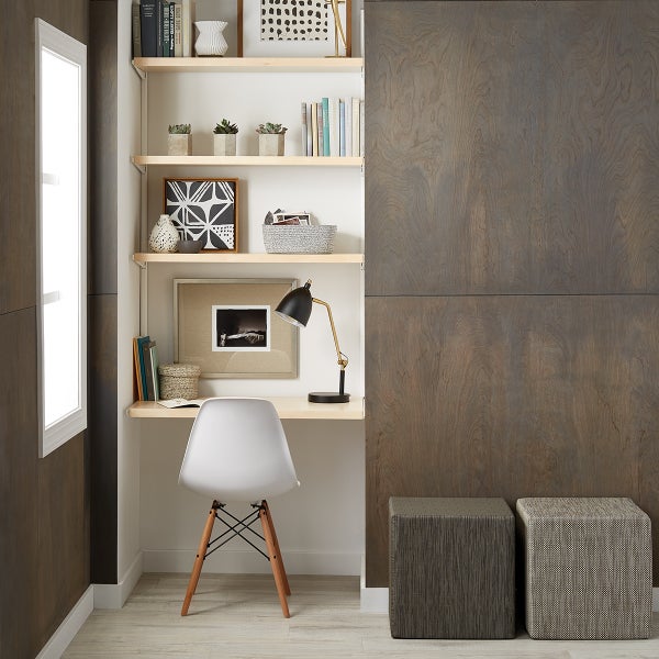 Birch & White Elfa Décor Office Nook
