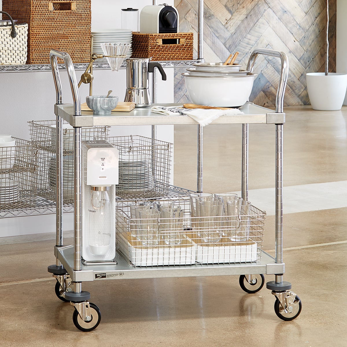 Metro Commercial Solid Shelf Serving Cart The Container Store