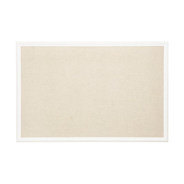 U-Brands White & Natural Large Farmhouse Linen Bulletin Board
