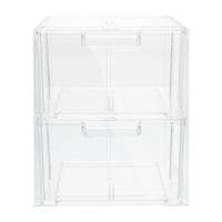 The Container Store Case of 2 Clearline Large Drawer Clear