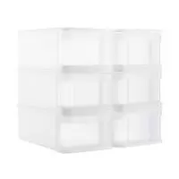 Case of 6 Small Tint Stacking Drawers Clear