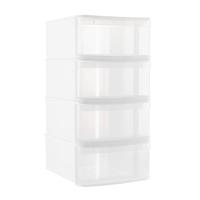 Case of 4 Large Tint Stacking Drawers Clear