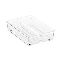 iDESIGN Linus Small 2-Section Drawer Organizer Clear