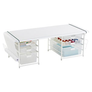 White Elfa Kids Mesh Coloring Table With Rounded Corners The
