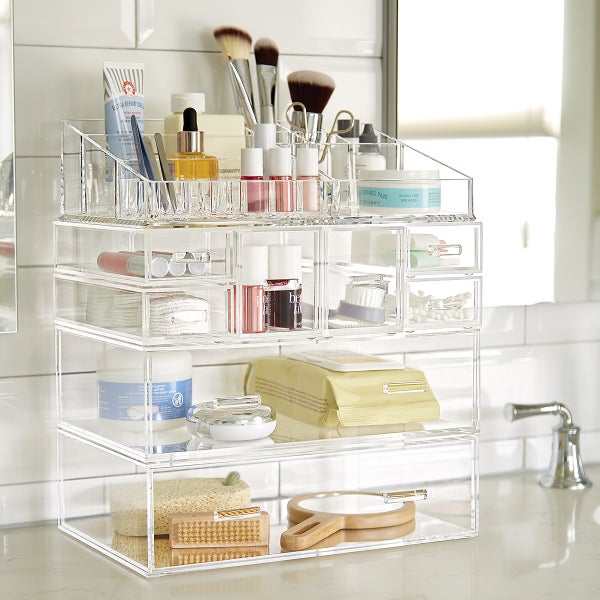 Luxe Acrylic Modular Makeup System Container Store