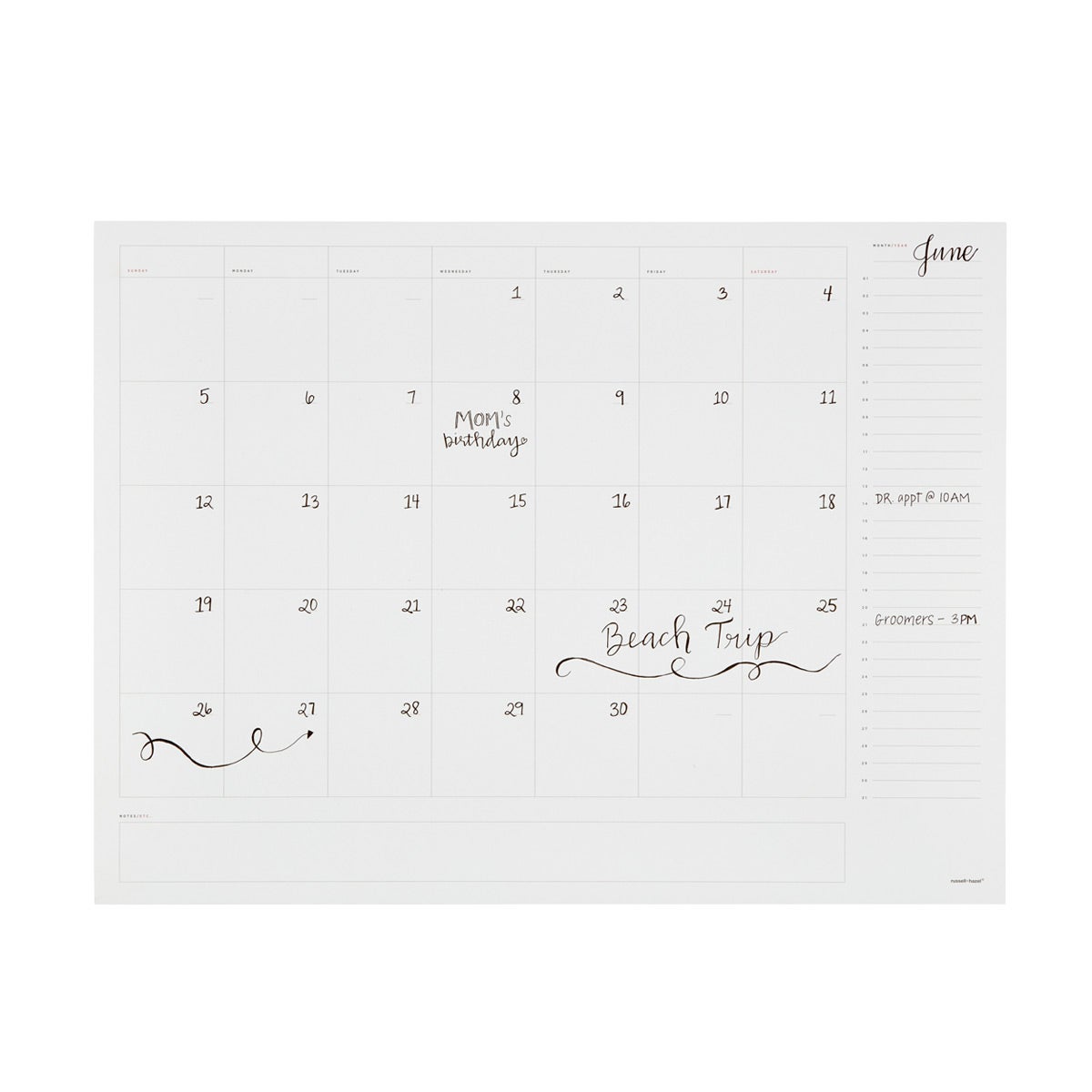 Desktop Monthly Calendar Sheets The Container Store