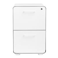 Poppin 2-Drawer Stow Locking Filing Cabinet White