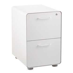 Poppin White 2 Drawer Stow Locking Filing Cabinet The Container Store