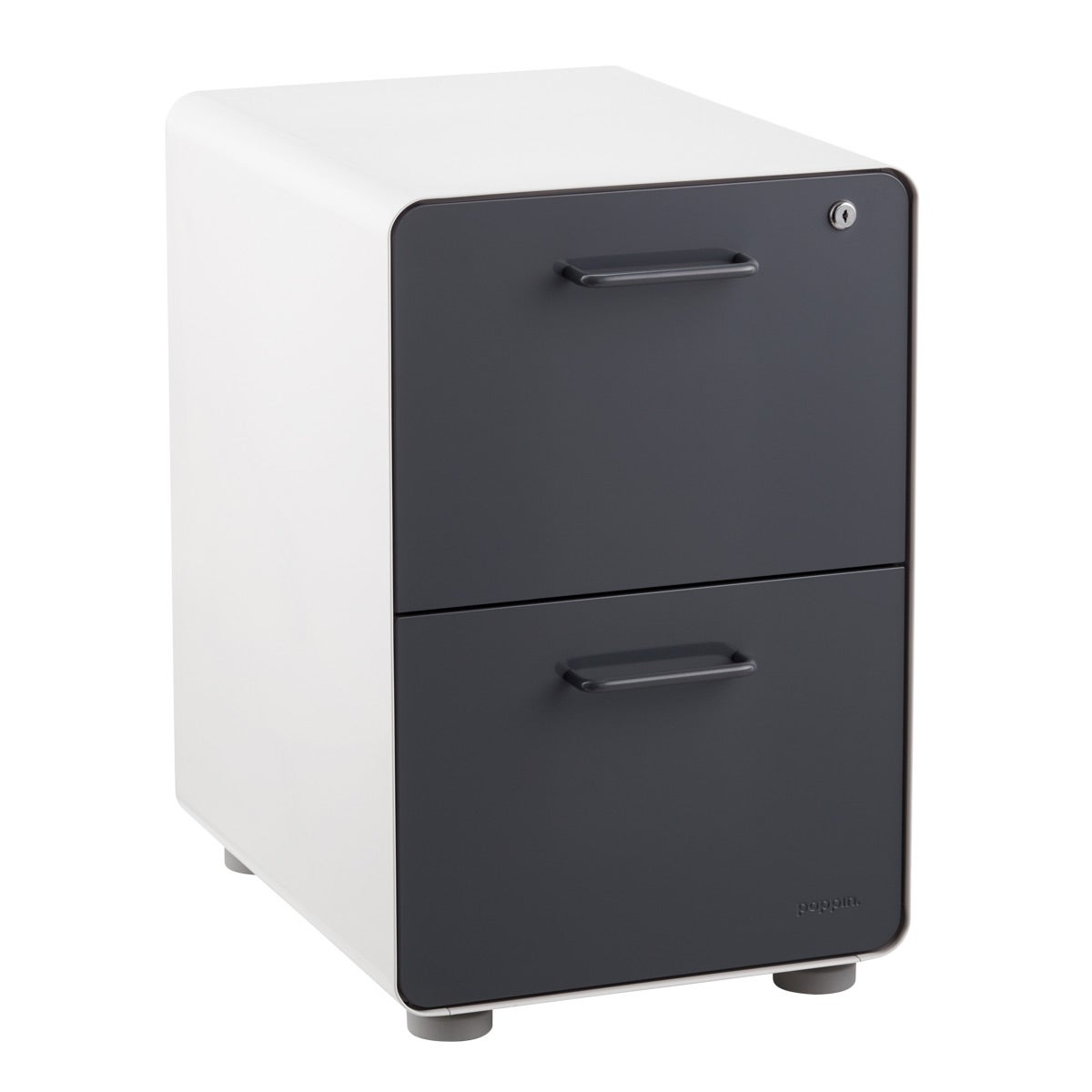 Poppin Dark Grey 2Drawer Stow Locking Filing The Container Store