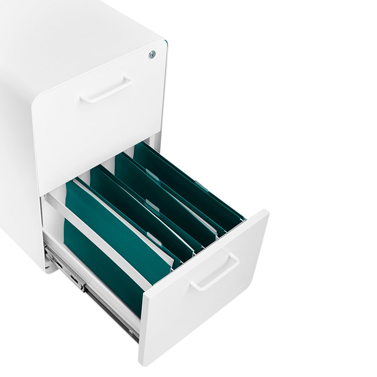 Poppin Dark Grey 2-Drawer Stow Locking Filing Cabinet | The