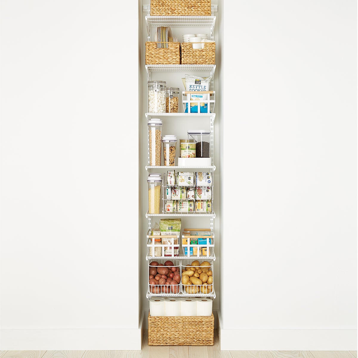 White Elfa Reach In Pantry The Container Store