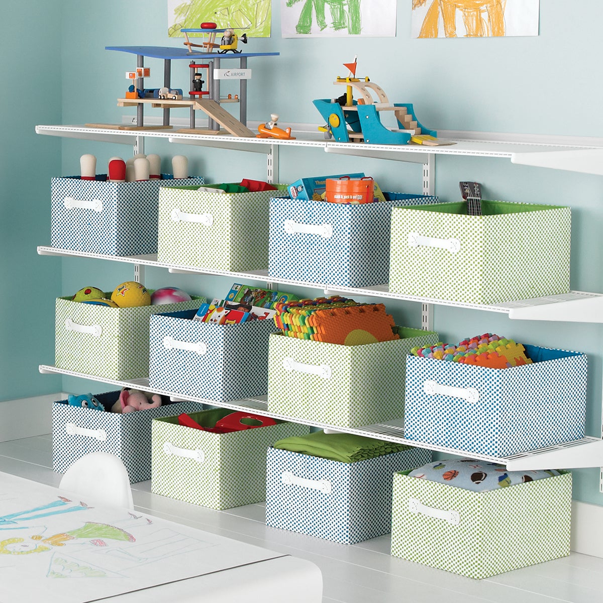 White Elfa Activity Room Shelving The Container Store
