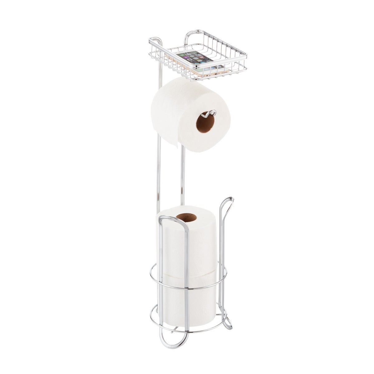 Chrome Toilet Paper Dispenser with Shelf The Container Store
