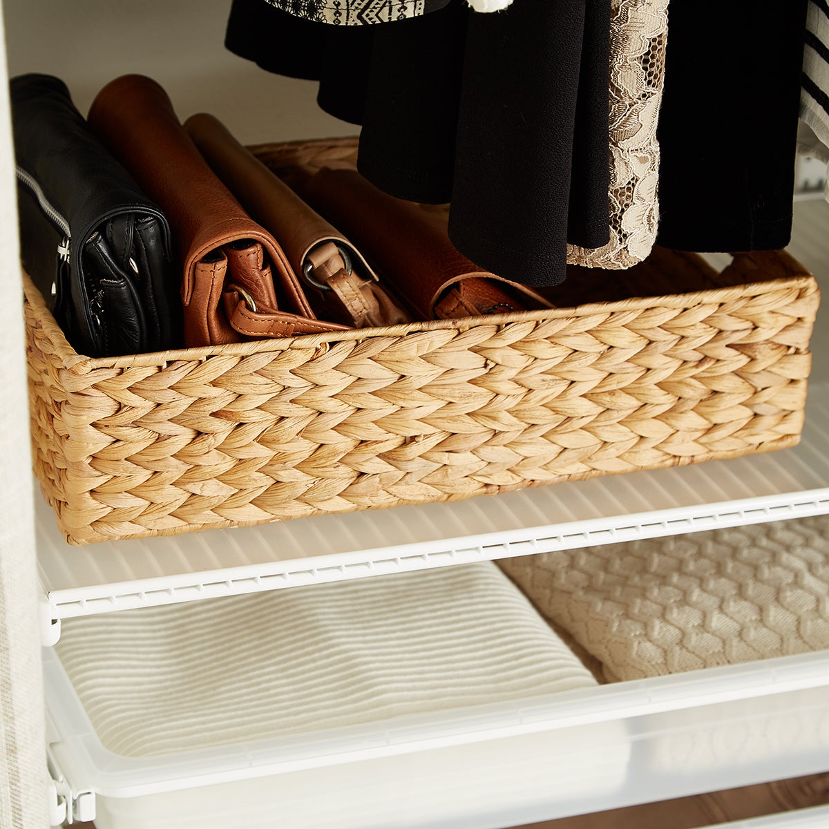 Large Water Hyacinth Serving Tray With Handles The Container Store