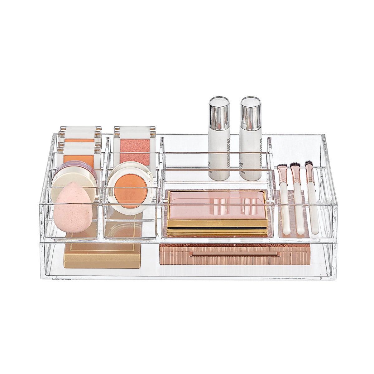 Gymnast deltage foran Clear Acrylic Small Makeup Storage Starter Kit | The Container Store