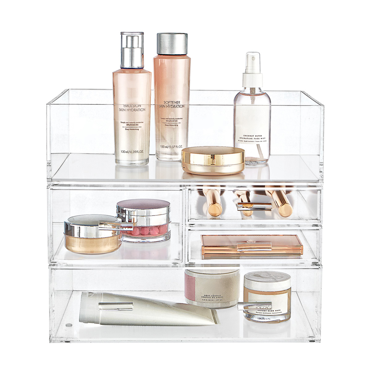 Luxe Acrylic Makeup Skincare Storage Starter Kit | Container Store