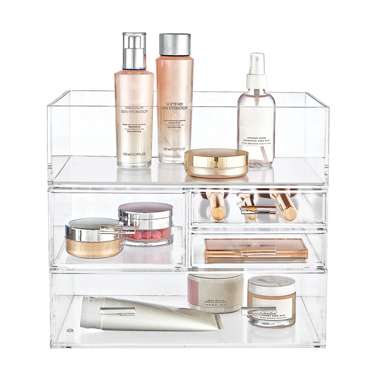 Luxe Acrylic Makeup & Skincare Storage Kit  The Container Store