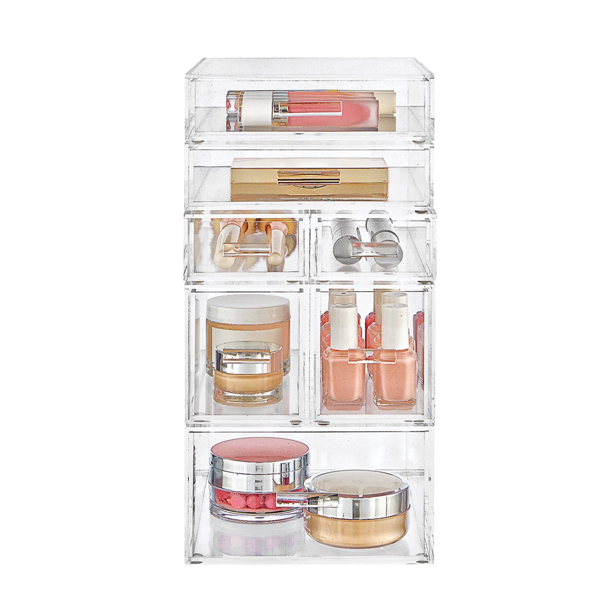 Luxe Acrylic Small Makeup Nail Polish Storage Kit The